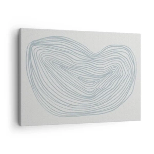 Cuadro sobre lienzo - Impresión de Imagen - Motivo de onda abstracto en azul delicado - 70x50cm - Sonrisa de una gota - Decoración de pared moderna para salón y dormitorio ARTTOR