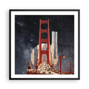 Póster en marco negro - Siempre en el centro - 60x60 cm