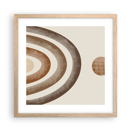 Póster en marco roble claro - En otro mundo - 40x40 cm