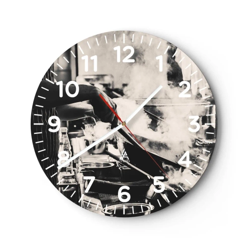 Reloj de pared - Reloj de vidrio - Alquimia de sabores - 30x30 cm