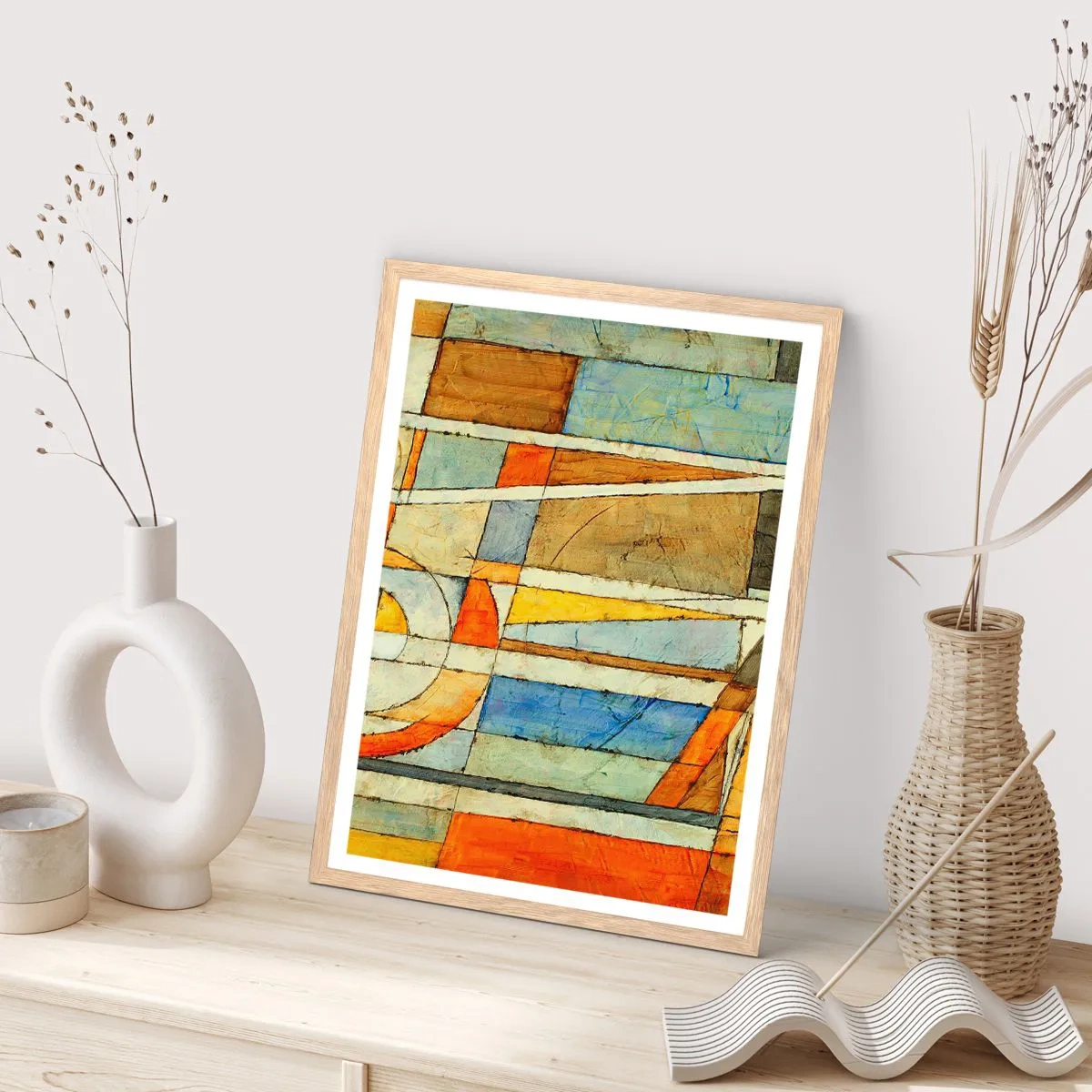 Póster en marco roble claro - Cubismo en una obra - 40x50 cm