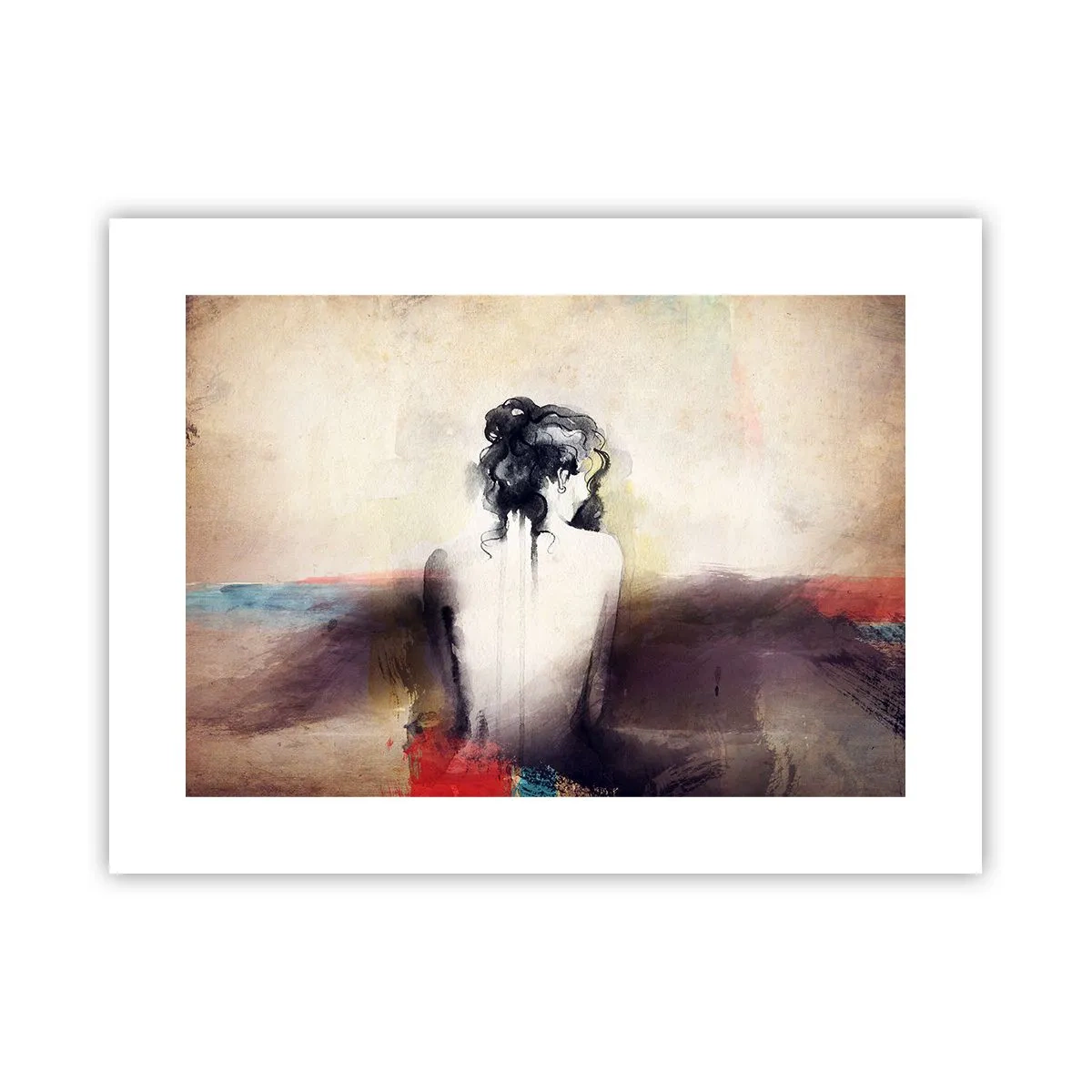 Póster - Líneas suaves, formas ovaladas - 40x30 cm
