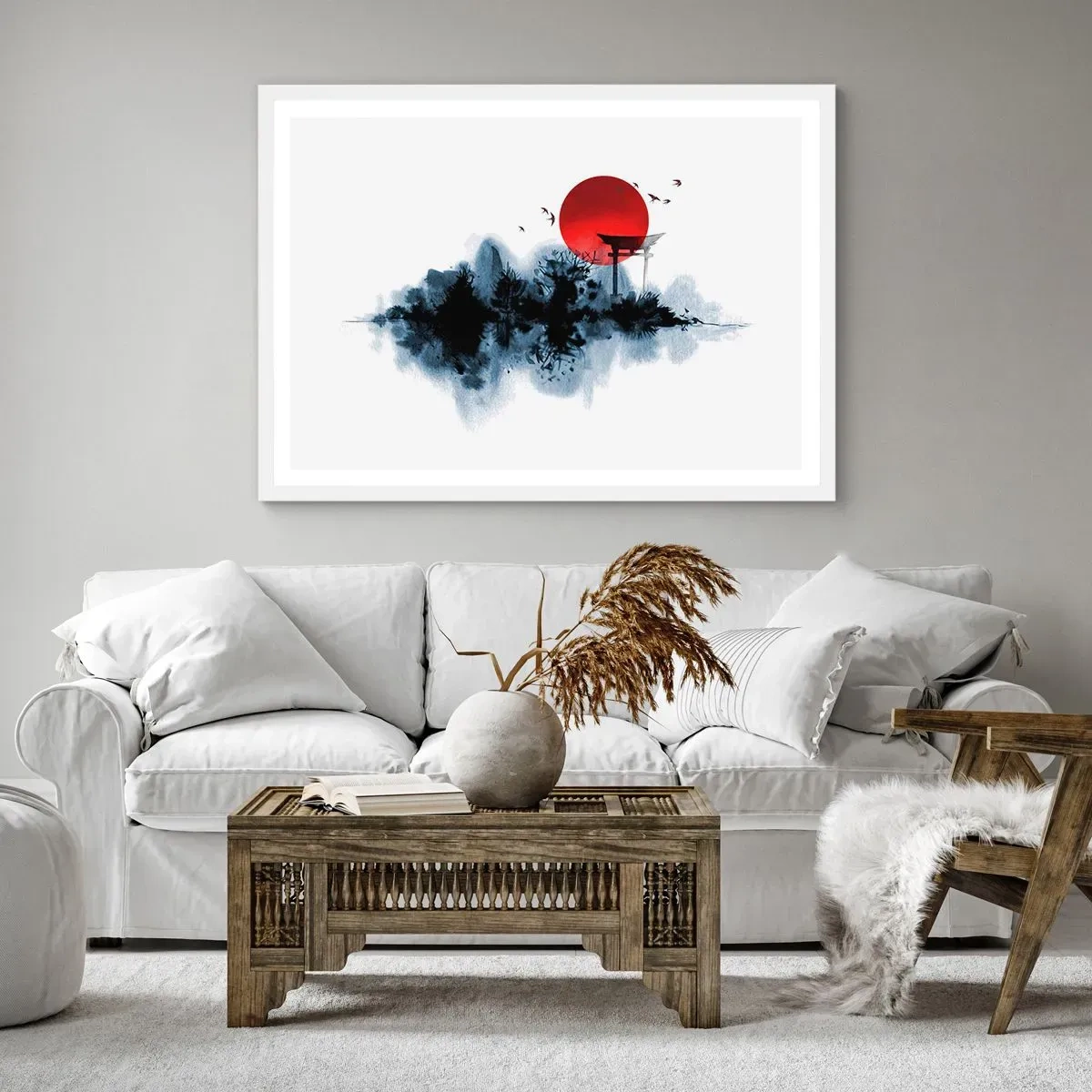 Póster en marco blanco - Visión japonesa - 70x50 cm