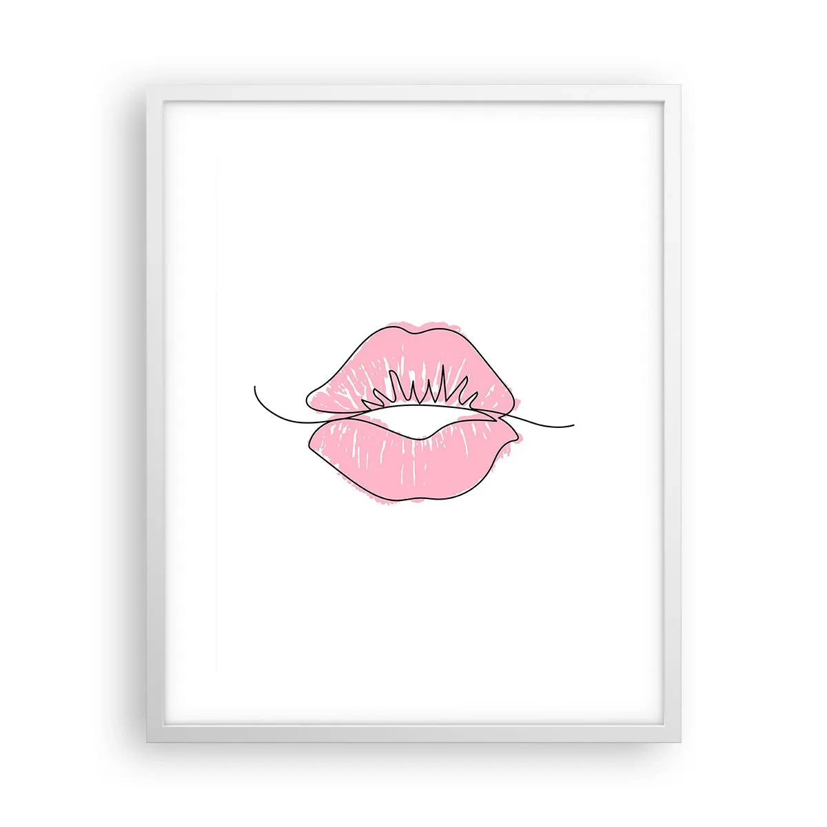 Póster en marco blanco - ¿Listo para un beso? - 40x50 cm