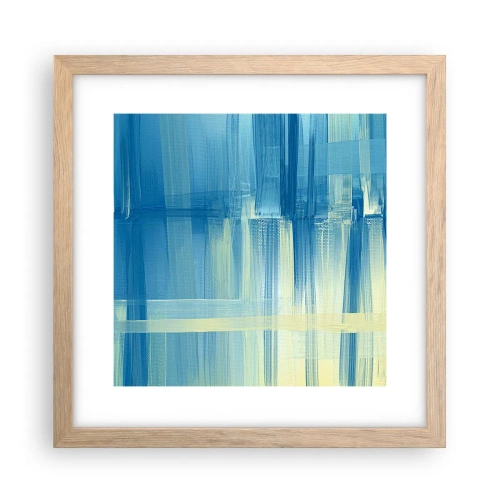 Póster en marco roble claro - Composición en turquesa - 30x30 cm