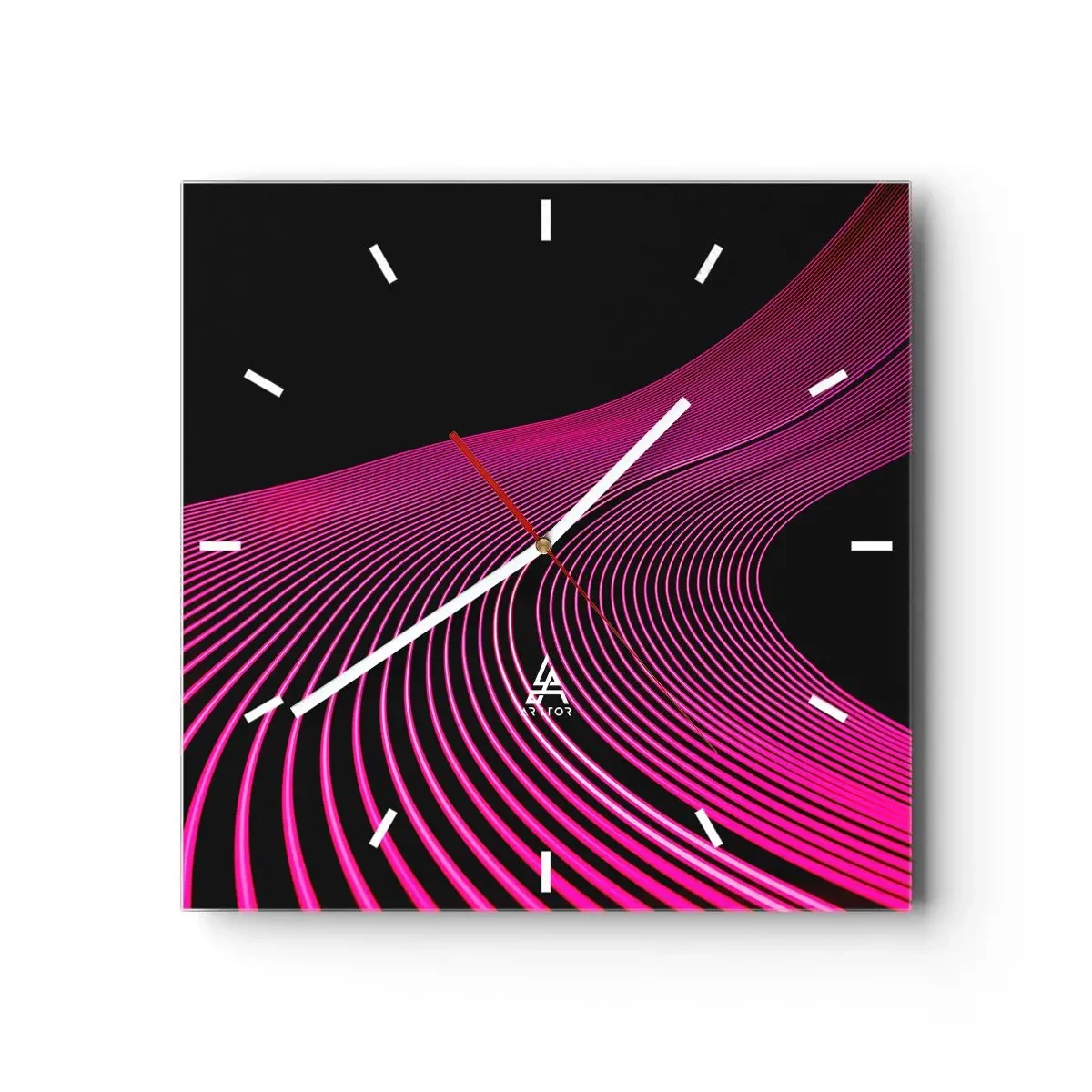 Reloj de pared - Reloj de vidrio - Avenida de luz - 40x40 cm