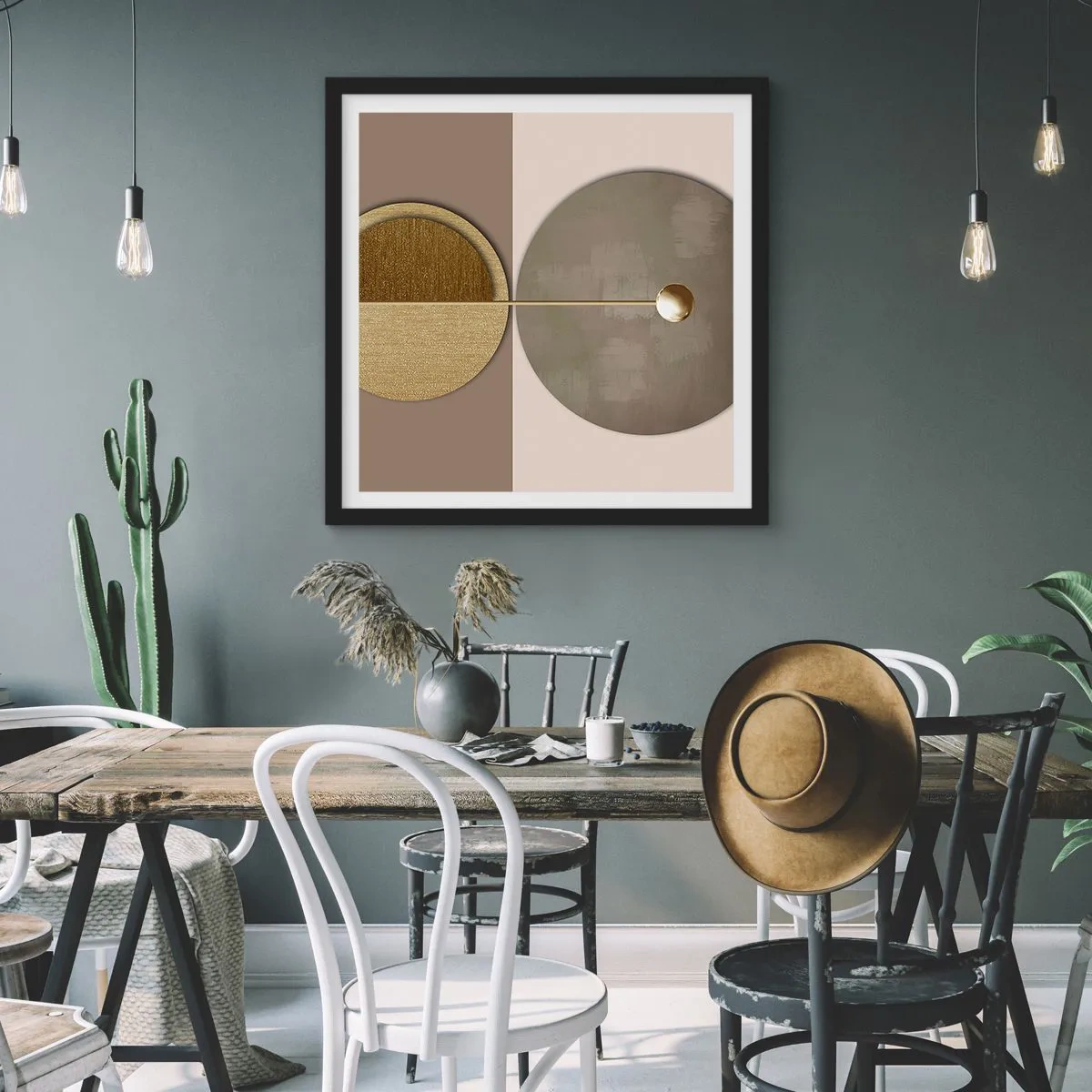 Póster en marco negro - Equilibrio perfecto - 30x30 cm