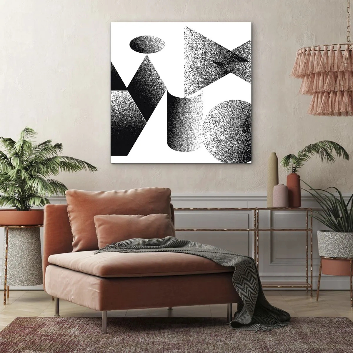 Cuadro sobre lienzo - Impresión de Imagen - Ángulos y óvalos - 60x60 cm