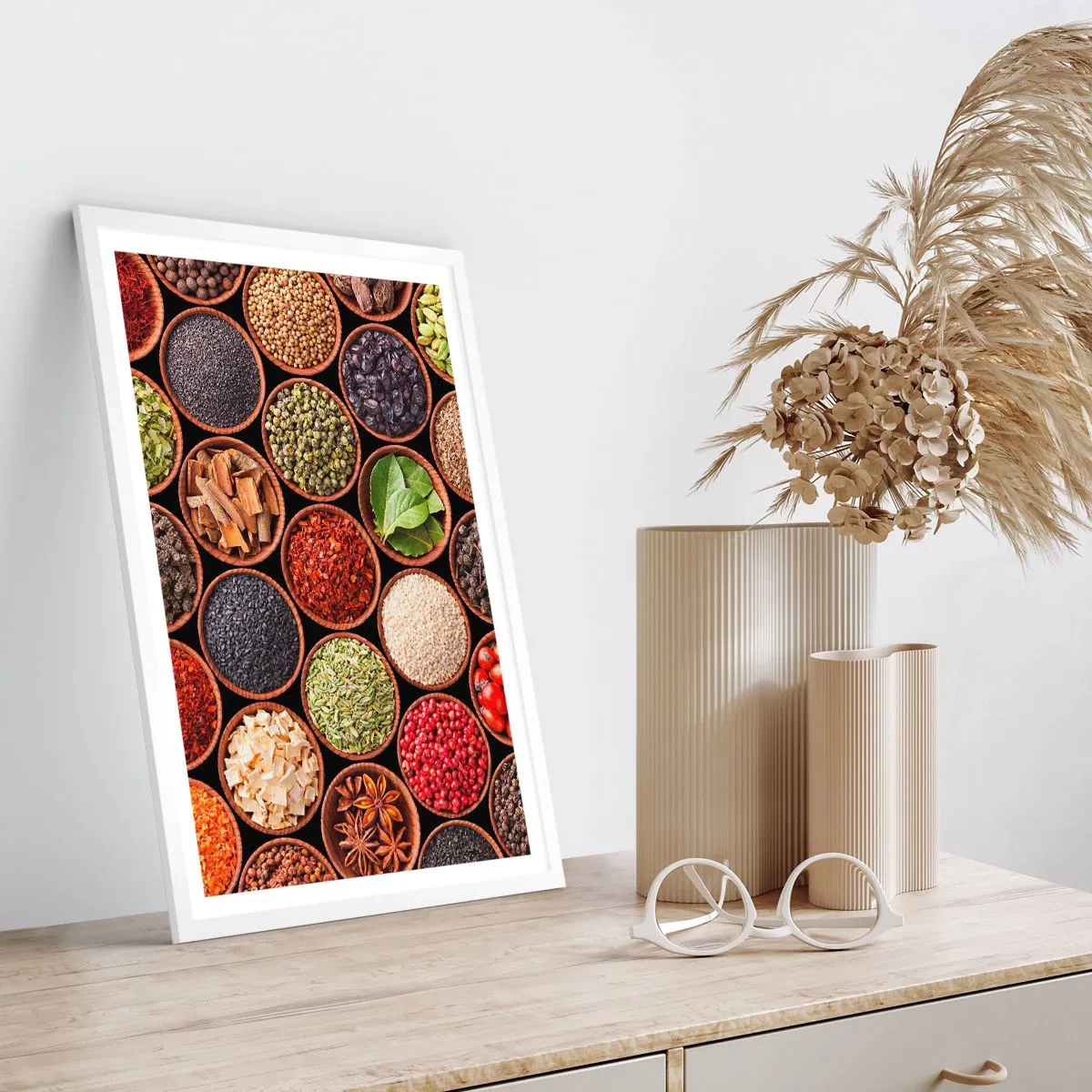 Póster en marco blanco - Todos los sabores del mundo - 70x100 cm