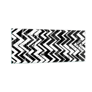 Cuadro sobre vidrio - Impresiones sobre Vidrio - Zig-blanco, zag-negro - 100x40 cm