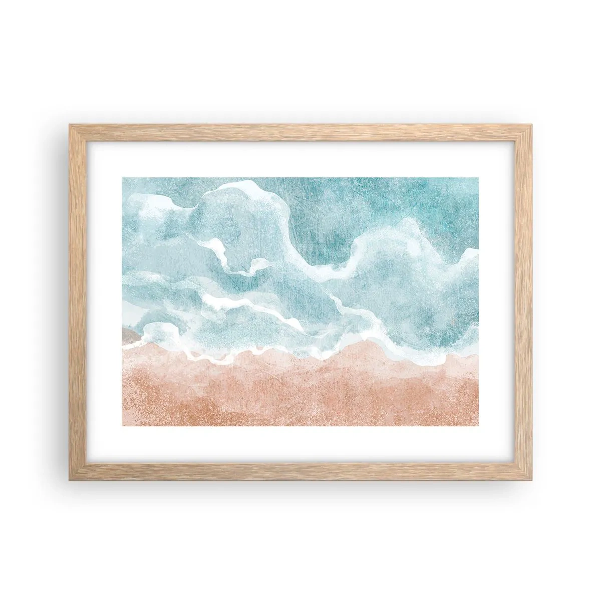 Póster en marco roble claro - Abstracción de nubes - 40x30 cm