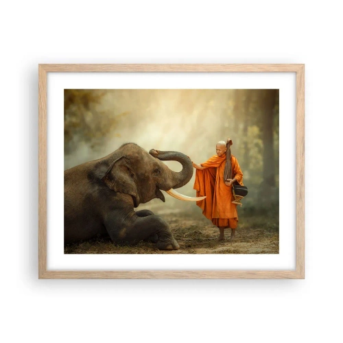 Póster en marco roble claro - Un encuentro en un viaje - 50x40 cm