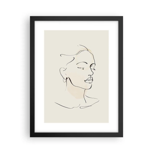 Póster en marco negro - Líneas que muestran seguridad - 30x40 cm