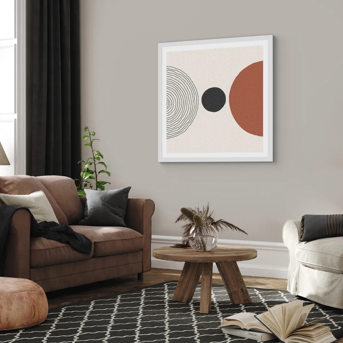Póster en marco blanco - En el centro de la atención - 60x60 cm