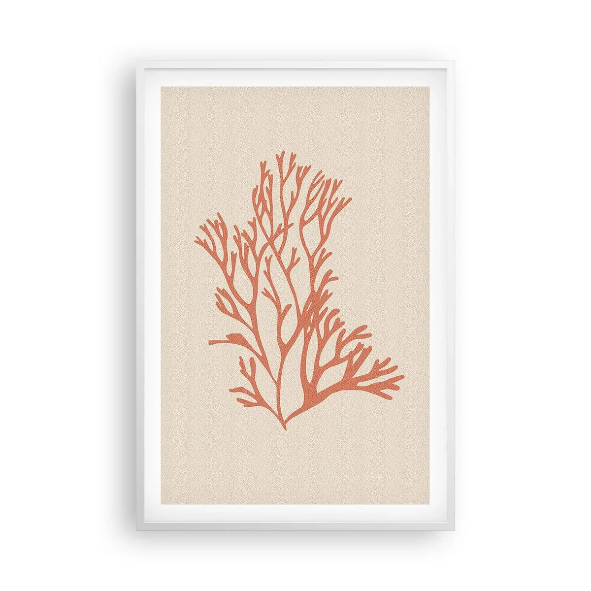 Póster en marco blanco - Filigrana de coral - 61x91 cm