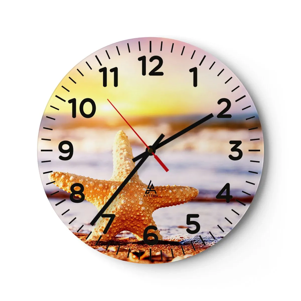 Reloj de pared - Reloj de vidrio - Regalo del mar - 40x40 cm