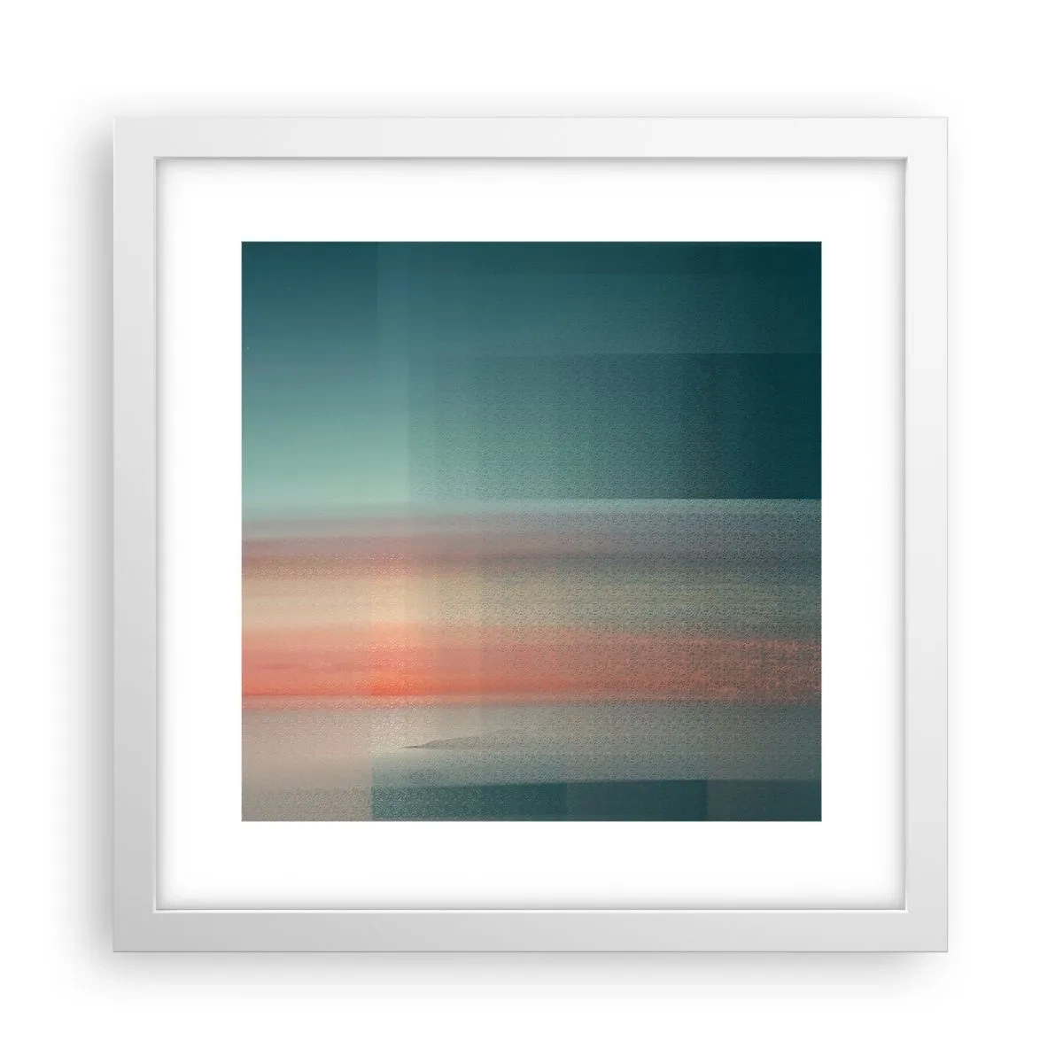 Póster en marco blanco - Abstracción: ondas de luz - 30x30 cm