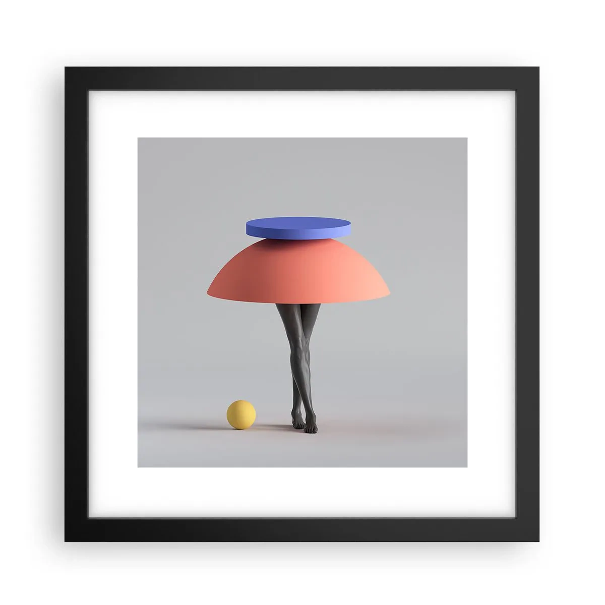 Póster en marco negro - Composición surrealista - 30x30 cm