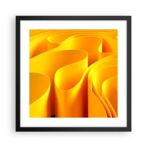 Póster en marco negro - Como las olas del sol - 40x40 cm