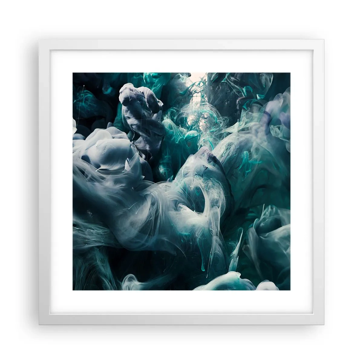 Póster en marco blanco - Un movimiento de color - 40x40 cm