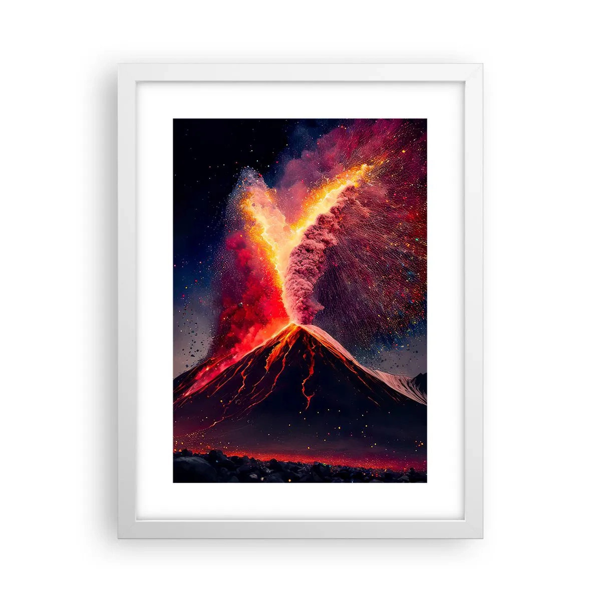 Póster en marco blanco - Belleza y horror - 30x40 cm