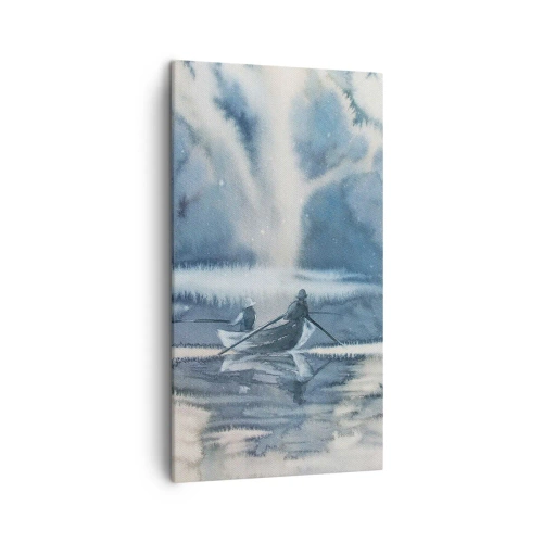 Cuadro sobre lienzo - Impresión de Imagen - Pescadores en su paraíso - 45x80 cm