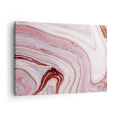 Cuadro sobre lienzo - Impresión de Imagen - Patrón abstracto en rosa y blanco - 70x50cm - Cambio de dirección - Decoración de pared moderna para salón y dormitorio ARTTOR