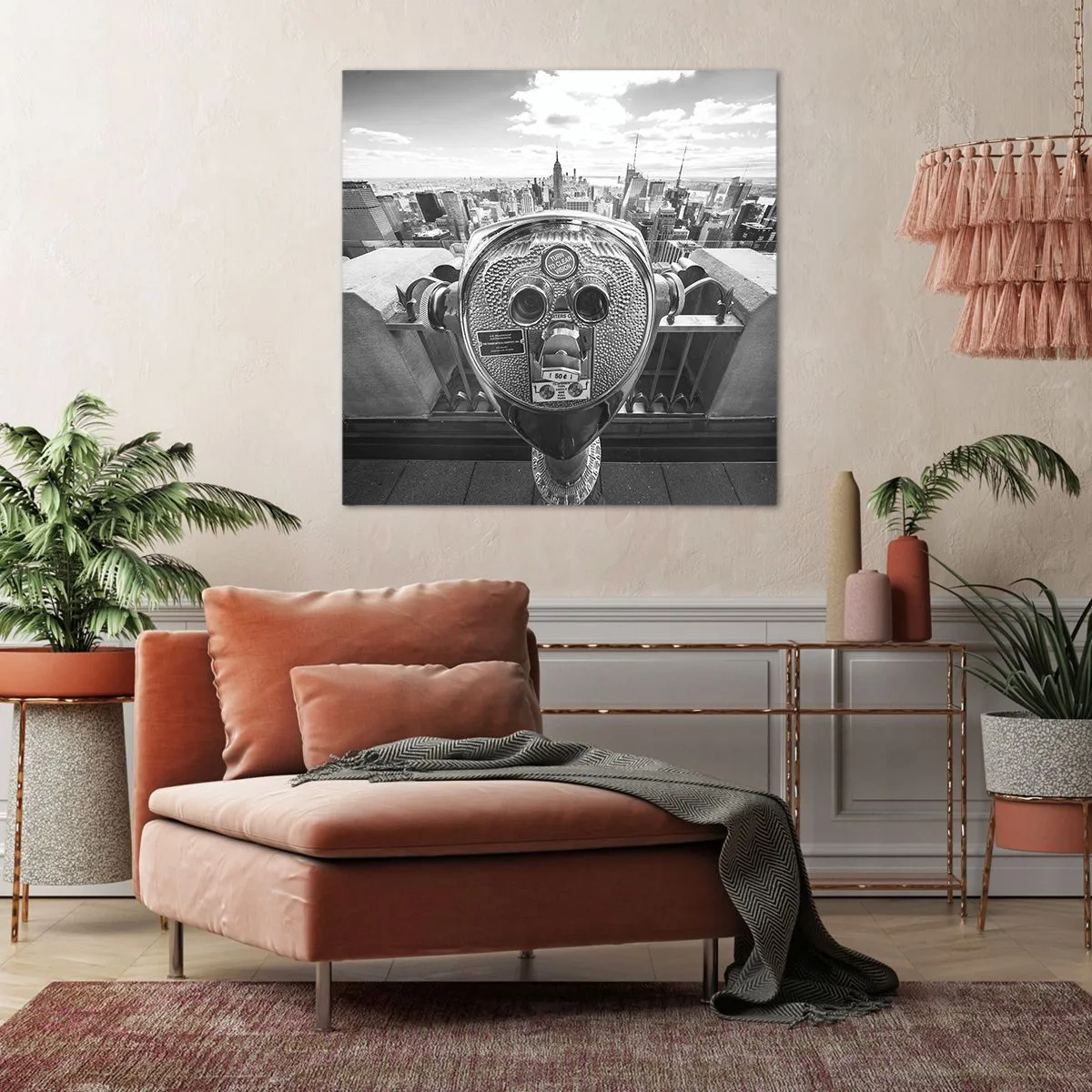 Cuadro sobre lienzo - Impresión de Imagen - Sobre la ciudad - 70x70 cm