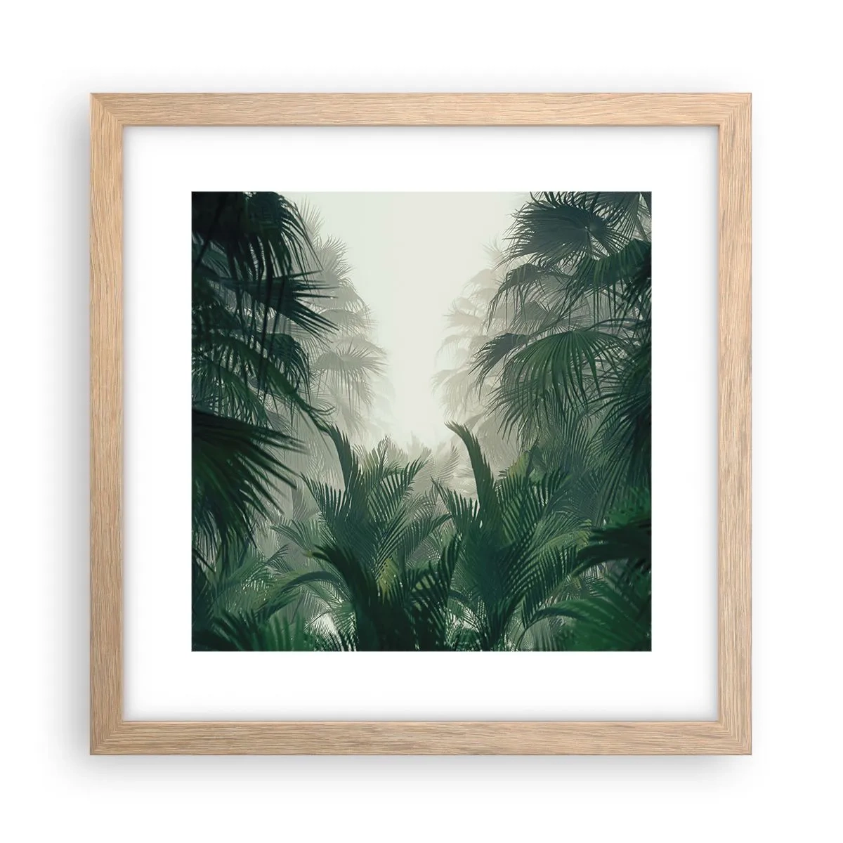 Póster en marco roble claro - Misterio tropical - 30x30 cm