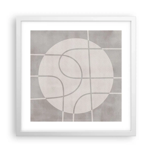 Póster en marco blanco - Circular y rectilíneo - 40x40 cm