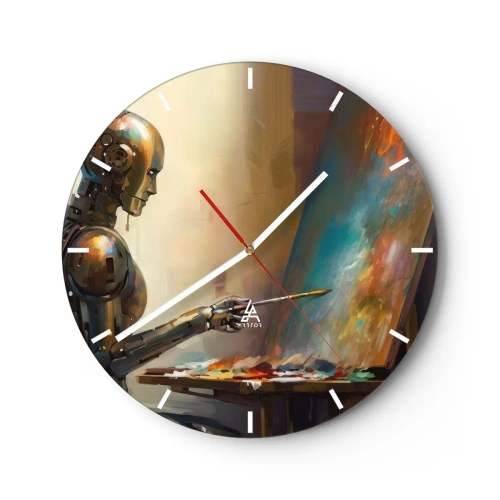 Reloj de pared - Reloj de vidrio - Arte del futuro - 40x40 cm