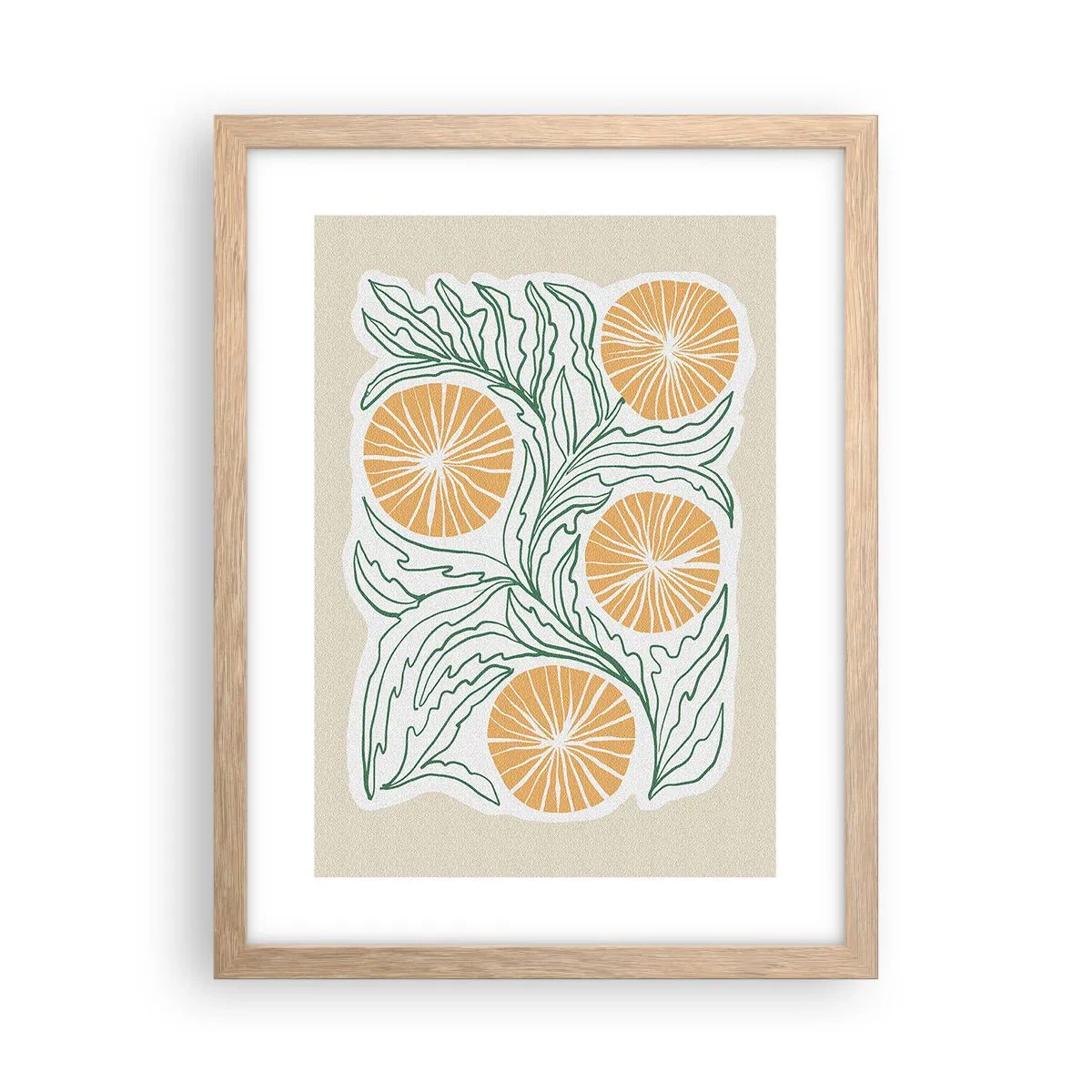 Póster en marco roble claro - Étnico con un toque de abstracción - 30x40 cm