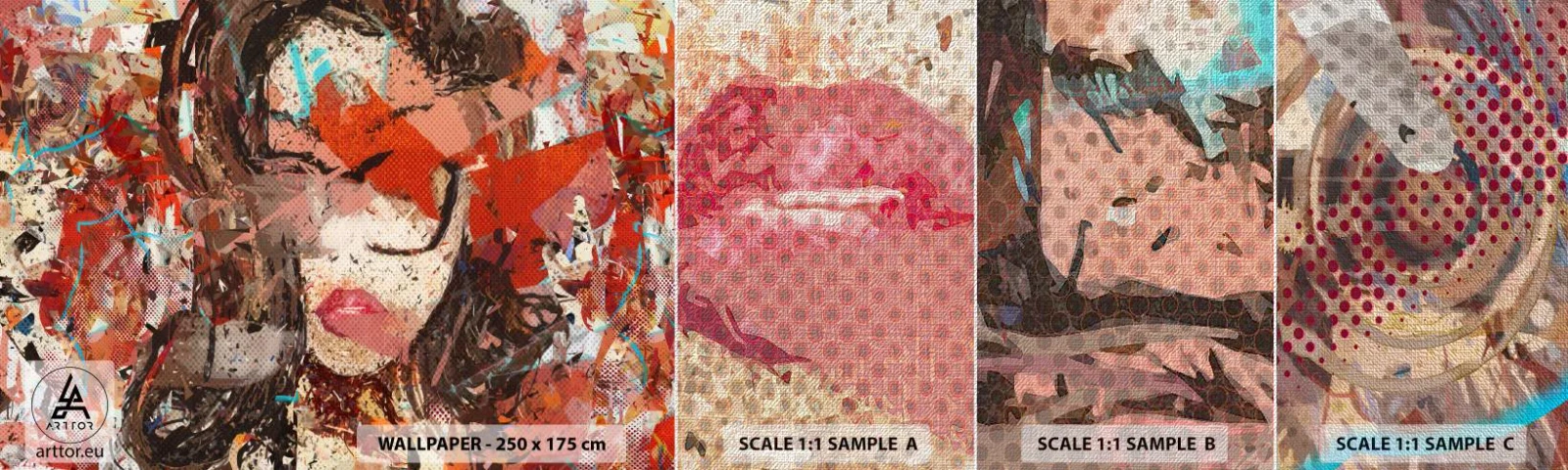 Muestra de fotomural Premium Canvas - Nadie sabe cómo eres realmente - Abstracción, retrato de una mujer, Gráficos - 100x30 cm