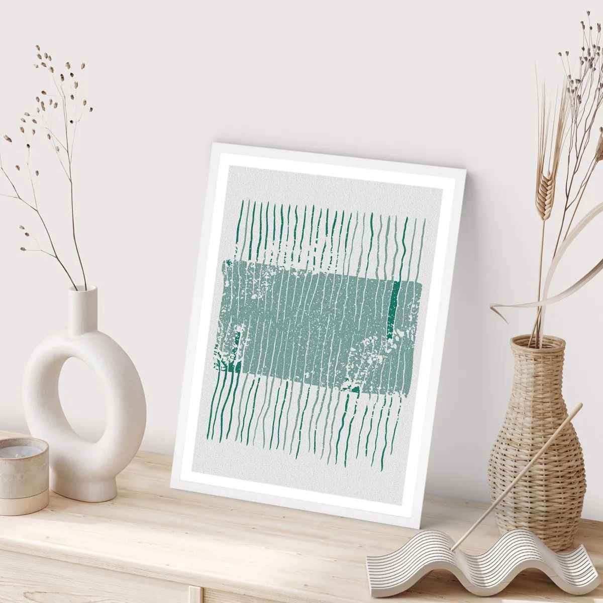 Póster en marco blanco - Abstracción marina - 70x100 cm