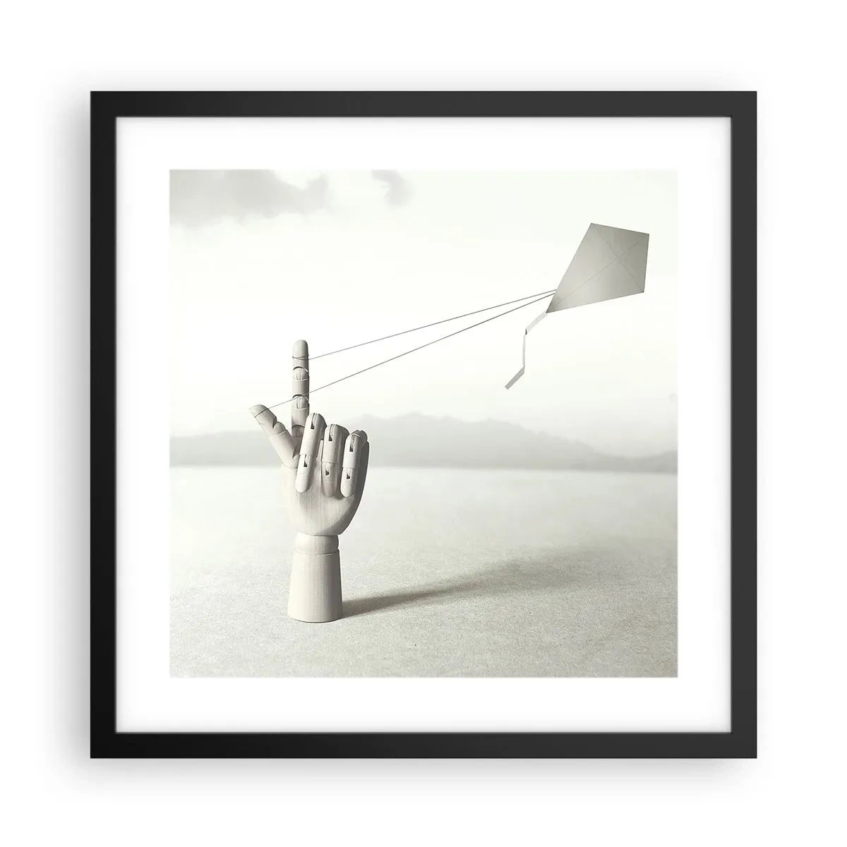 Póster en marco negro - Una prueba de fuerza - 40x40 cm