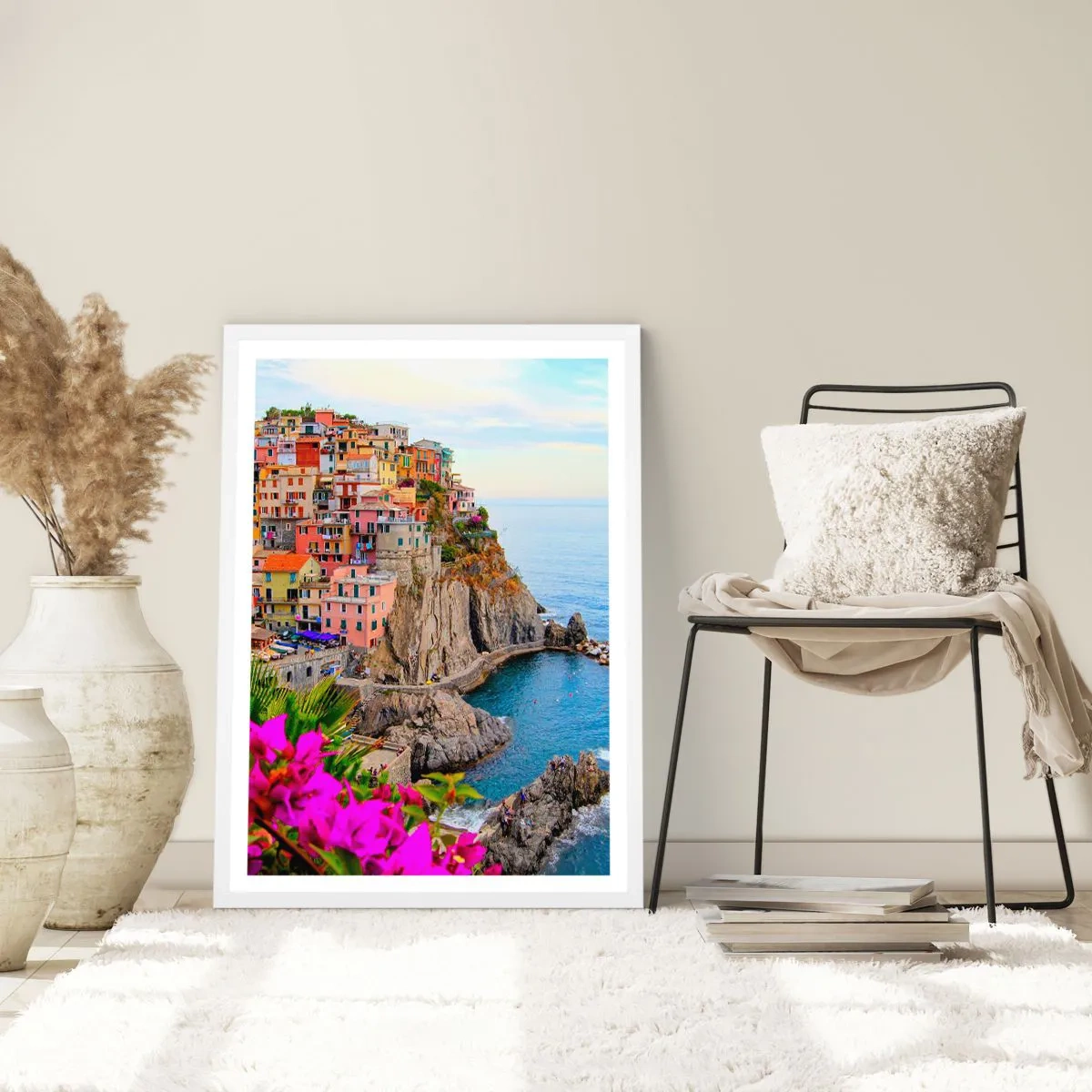 Póster en marco blanco - La ciudad de la risa - 50x70 cm
