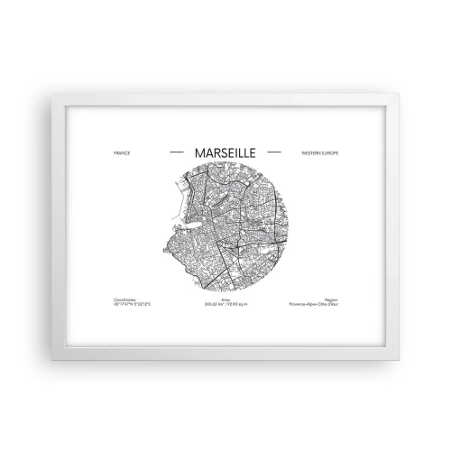 Póster en marco blanco - Anatomía de Marsella - 40x30 cm