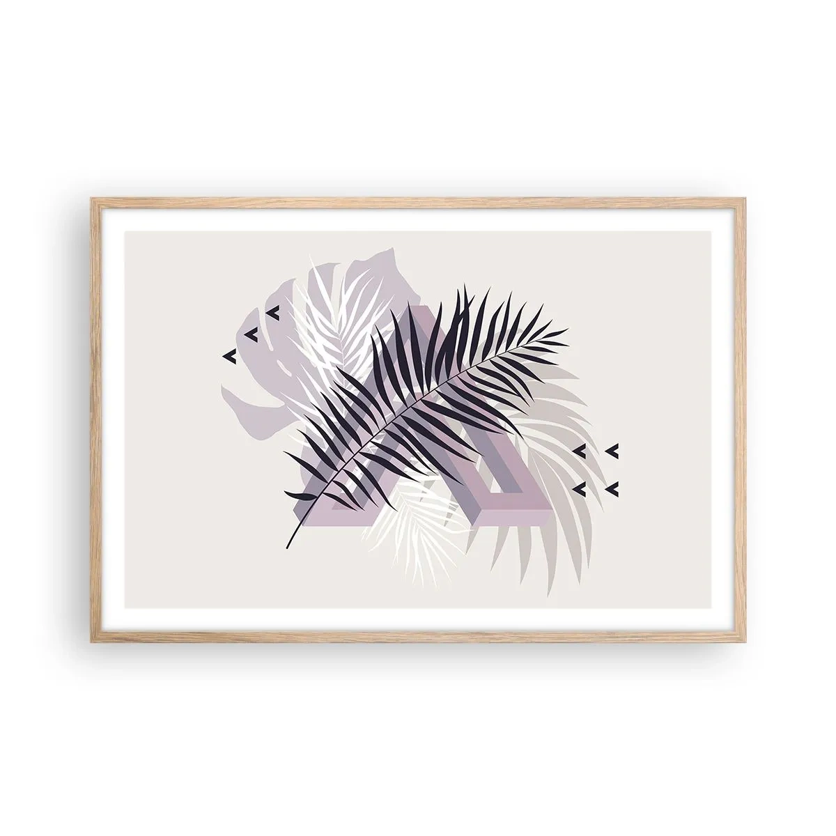 Póster en marco roble claro - La sombra de una sombra - 91x61 cm