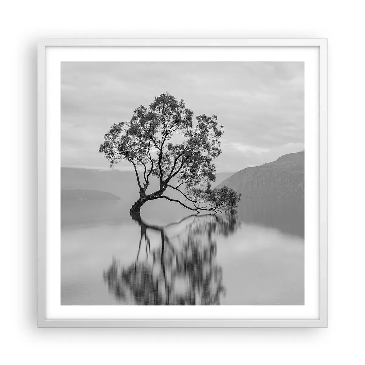 Póster en marco blanco - Existe tal lugar en el mundo - 60x60 cm