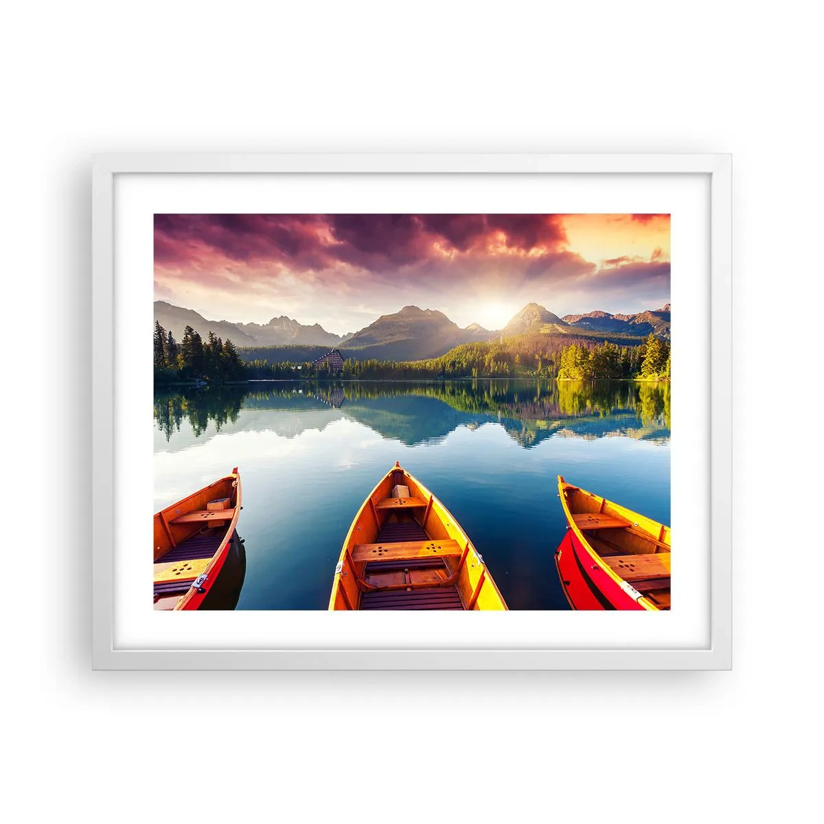 Póster en marco blanco - Frente a la naturaleza - 50x40 cm