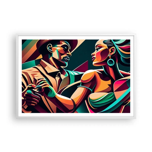 Póster en marco blanco - Al ritmo del corazón - 100x70 cm