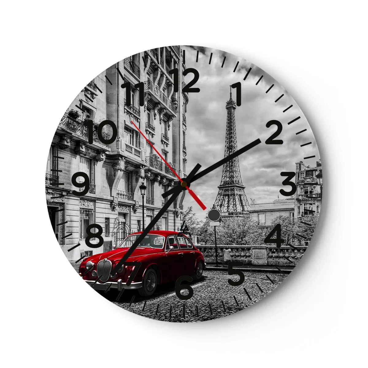 Reloj de pared - Reloj de vidrio - Un depredador en la ciudad - 30x30 cm
