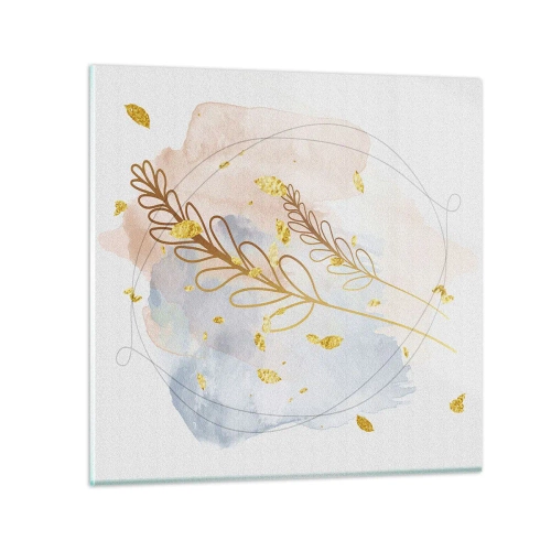 Cuadro sobre vidrio - Impresiones sobre Vidrio - Ráfaga dorada - 30x30 cm