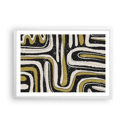 Póster en marco blanco - Composición: tramos y callejones - 70x50 cm