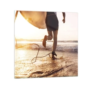 Cuadro sobre vidrio - Impresiones sobre Vidrio - Para enfrentar la ola - 70x70 cm