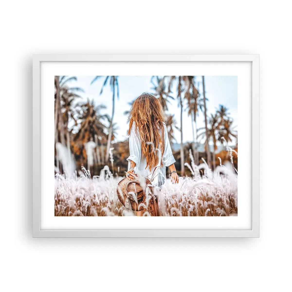 Póster en marco blanco - Nacida en el plumón de la Tierra - 50x40 cm