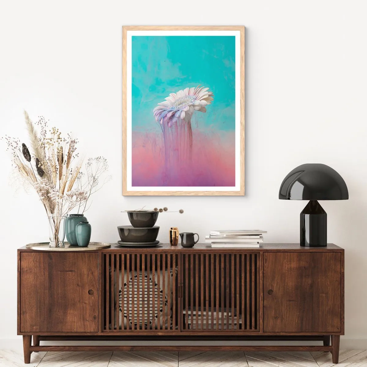 Póster en marco roble claro - El inframundo de las flores - 50x70 cm