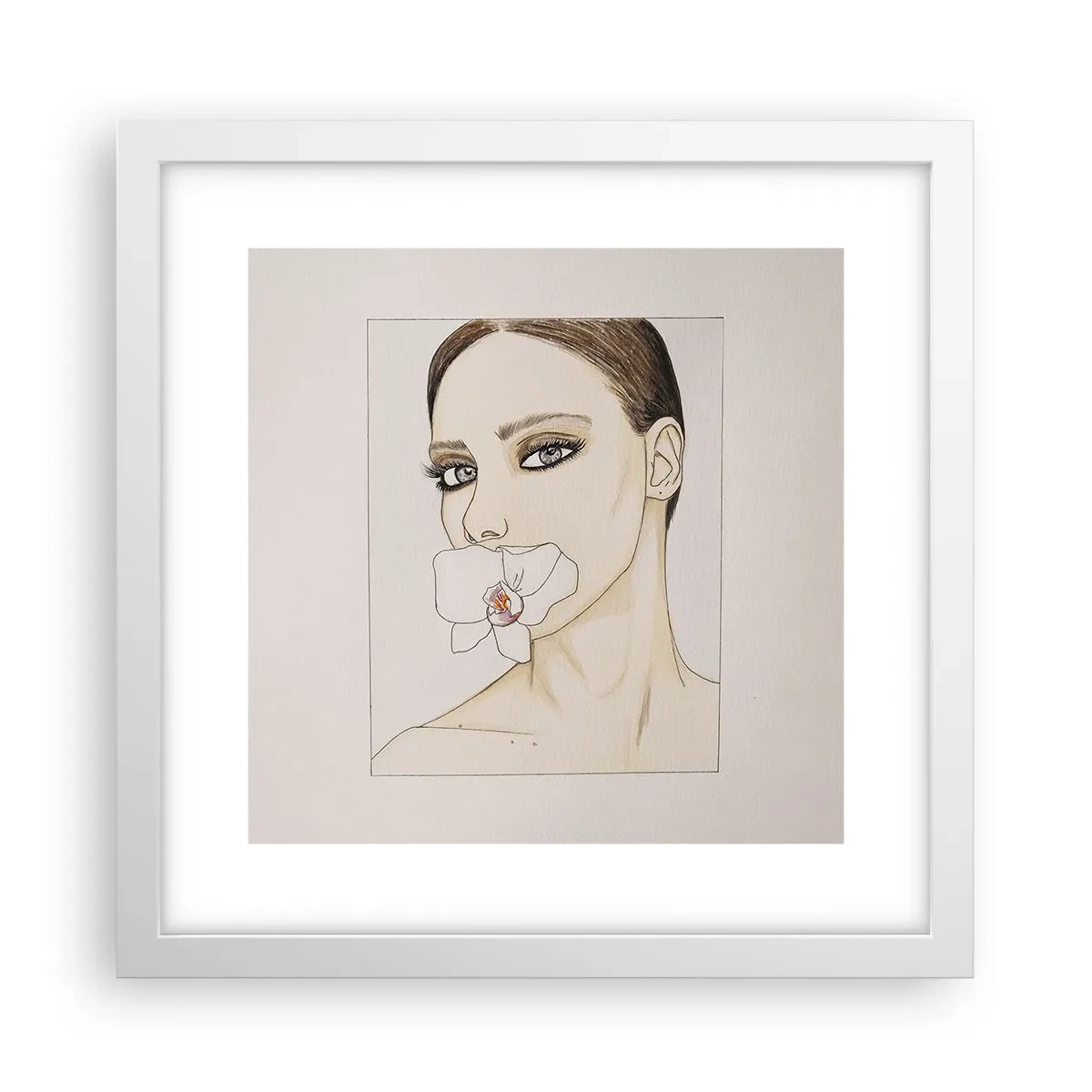 Póster en marco blanco - Elegancia y belleza - 30x30 cm