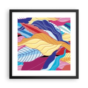 Póster en marco negro - Desorden colorido - 40x40 cm