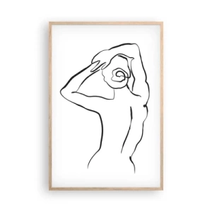 Póster en marco roble claro - Pose matinal - 61x91 cm